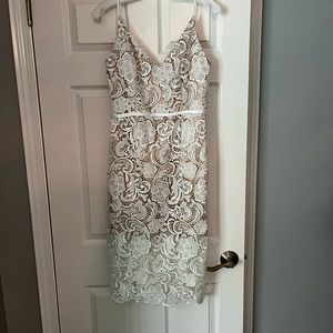 White lace midi dress. Size 8. David’s bridal little white dress collection.